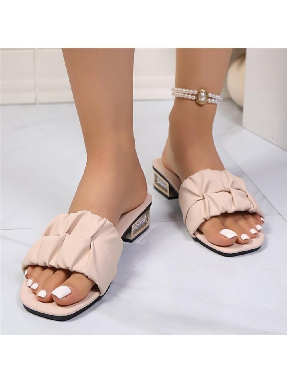 Open Toe Block Heels Sandals - Picture 9 of 13